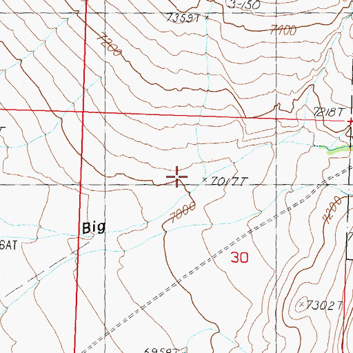 Topographic Map of Snowslide Creek, ID