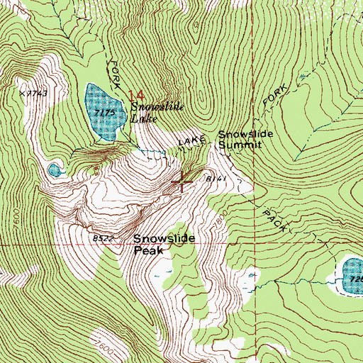 Topographic Map of Snowslide Summit, ID