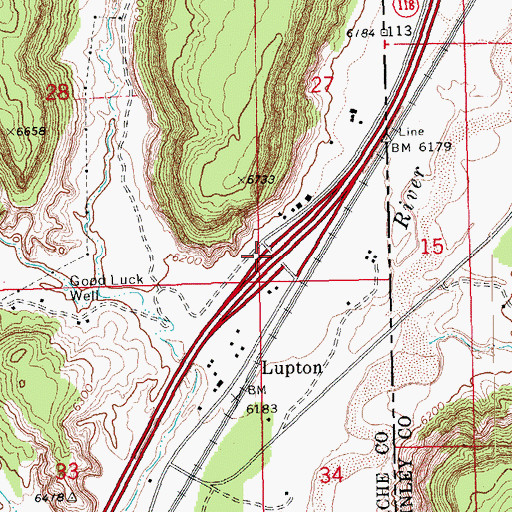 Topographic Map of Lupton Interchange, AZ