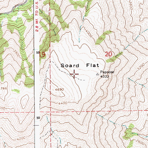 Topographic Map of Soard Flat, ID