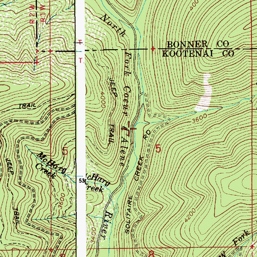 Topographic Map of Sob Creek, ID