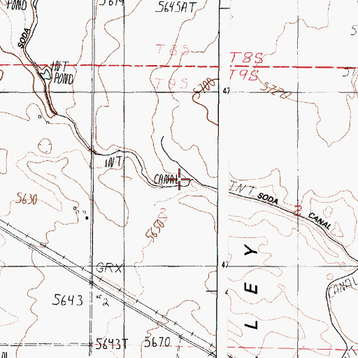 Topographic Map of Soda Canal, ID