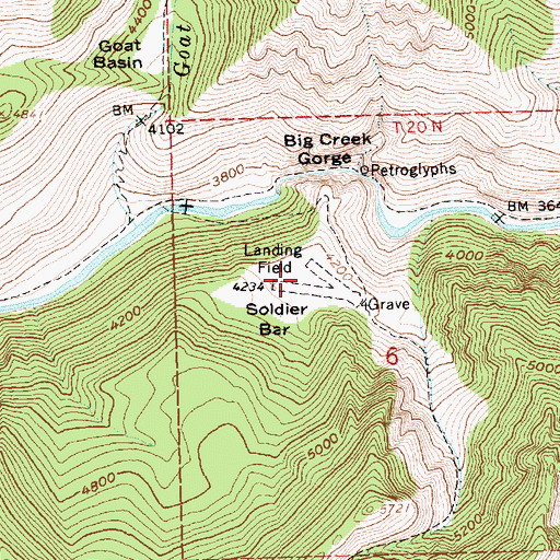 Topographic Map of Soldier Bar, ID