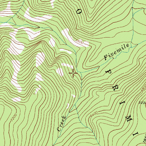Topographic Map of Soldier Creek, ID