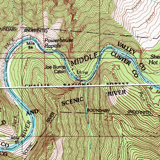Topographic Map of Soldier Creek, ID