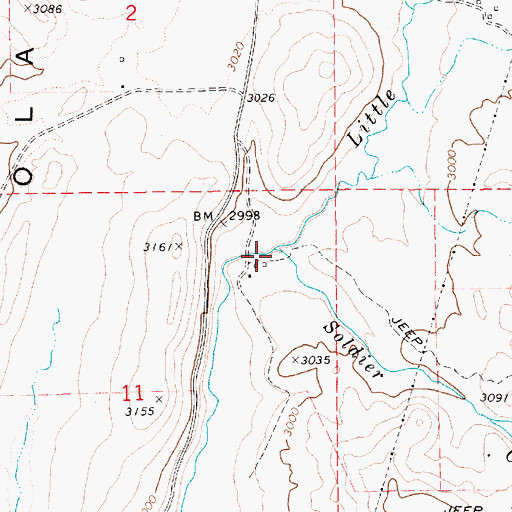 Topographic Map of Soldier Creek, ID