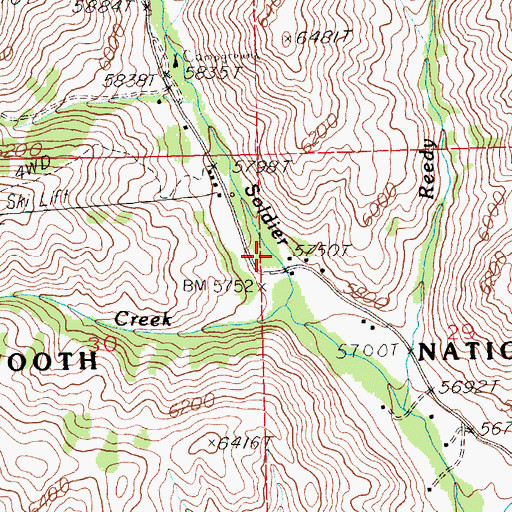 Topographic Map of Soldier Forest Camp, ID