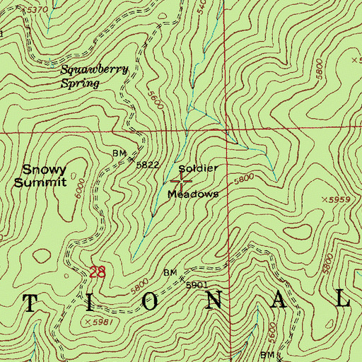 Topographic Map of Soldier Meadows, ID