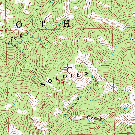 Topographic Map of Soldier Mountains, ID