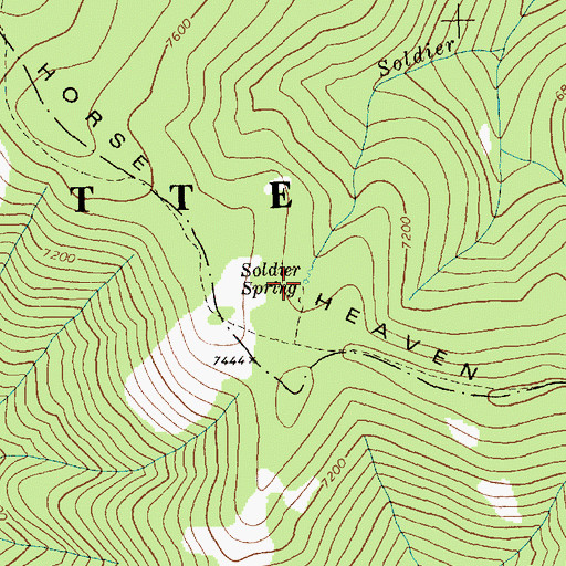 Topographic Map of Soldier Spring, ID