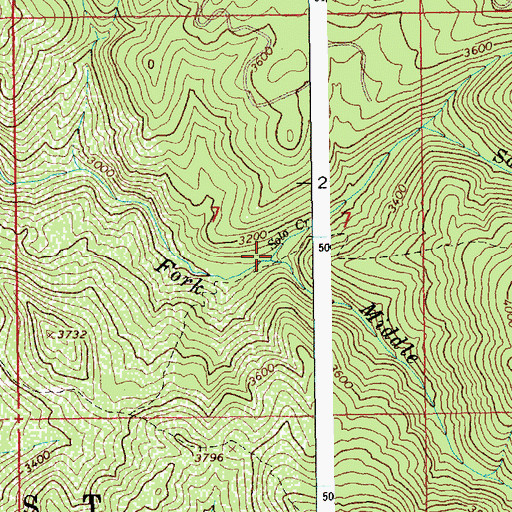 Topographic Map of Solo Creek, ID