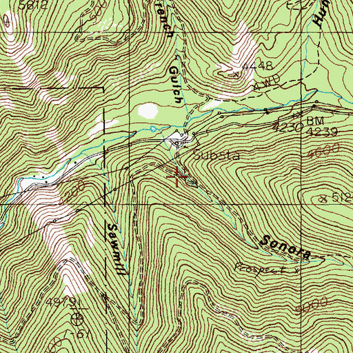 Topographic Map of Sonora Gulch, ID