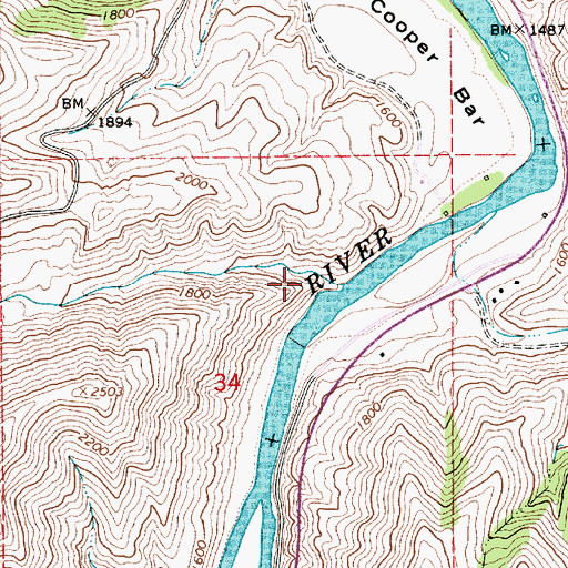 Topographic Map of Sotin Creek, ID