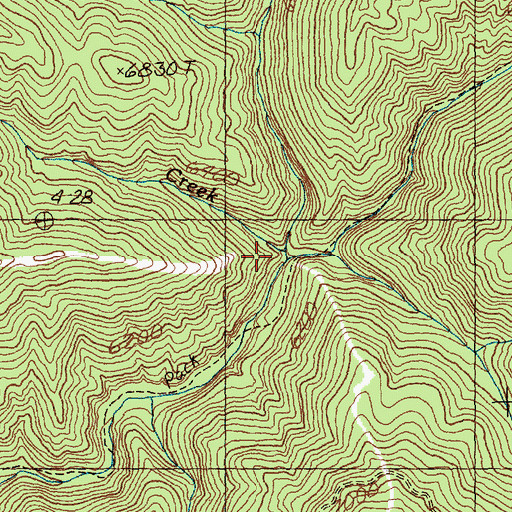 Topographic Map of Sourdough Creek, ID