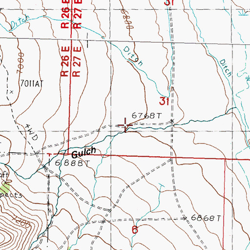 Topographic Map of Sourdough Gulch, ID