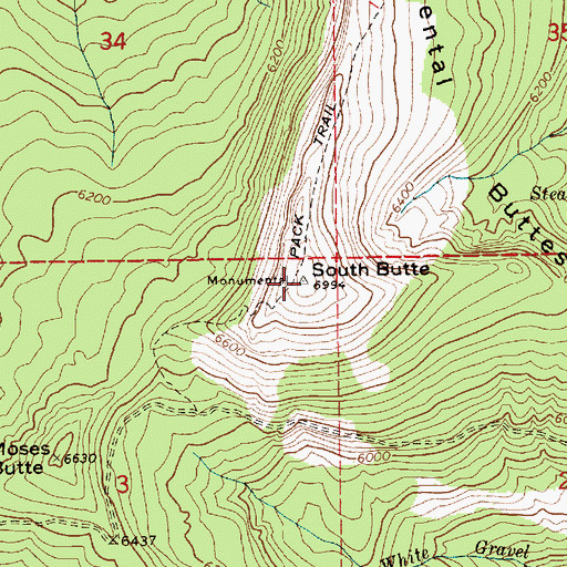 Topographic Map of South Butte, ID