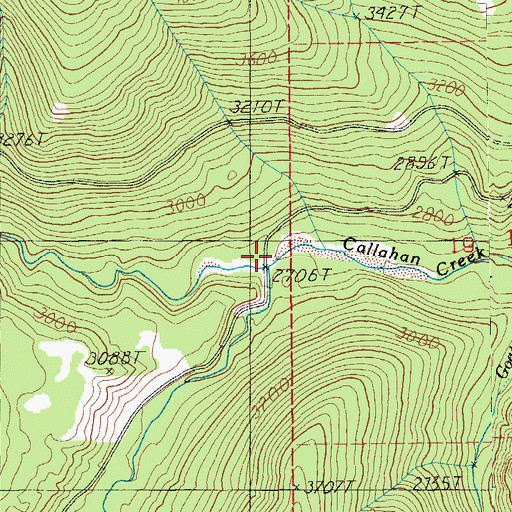 Topographic Map of South Callahan Creek, MT