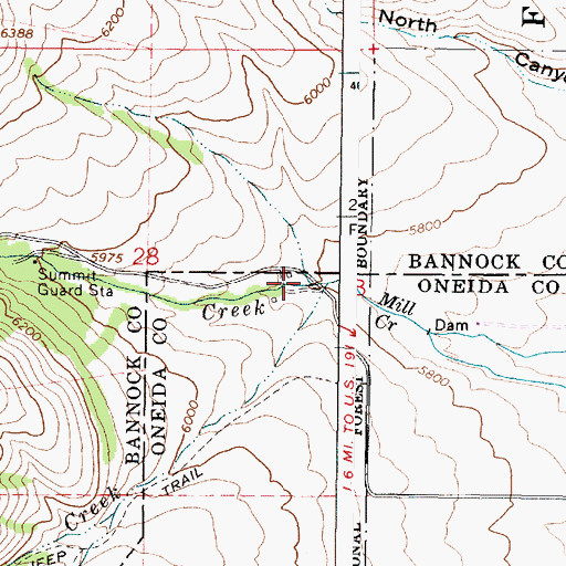 Topographic Map of South Canyon, ID