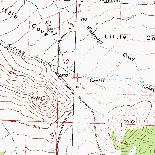 Topographic Map of South Creek, ID