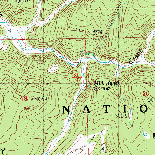 Topographic Map of Milk Ranch Spring, AZ