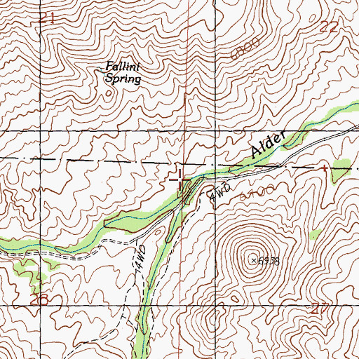 Topographic Map of South Fork Alder Creek, ID