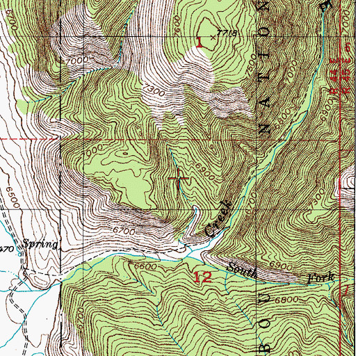 Topographic Map of South Fork Bacon Creek, ID