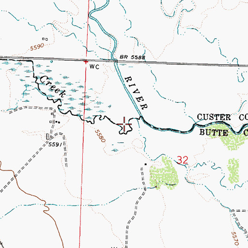 Topographic Map of South Fork Baker Creek, ID