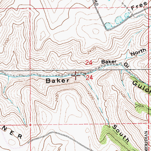 Topographic Map of South Fork Baker Gulch, ID