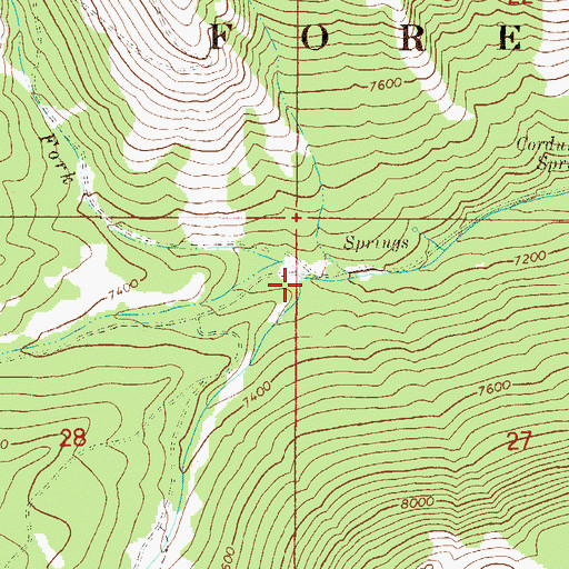 Topographic Map of South Fork Bloomington Creek, ID