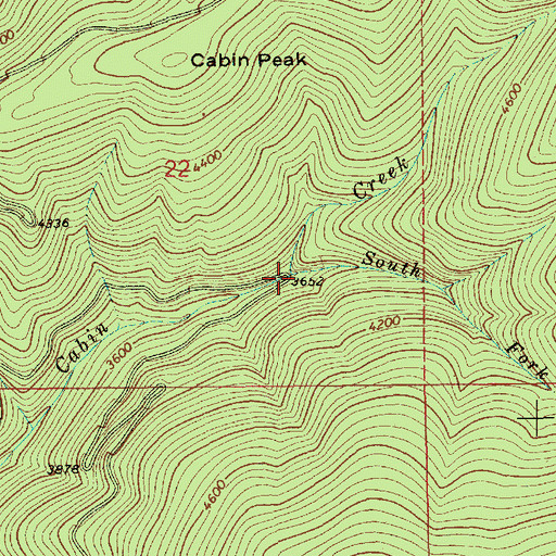 Topographic Map of South Fork Cabin Creek, ID
