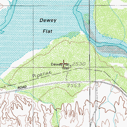 Topographic Map of Dewey Flat Well, AZ
