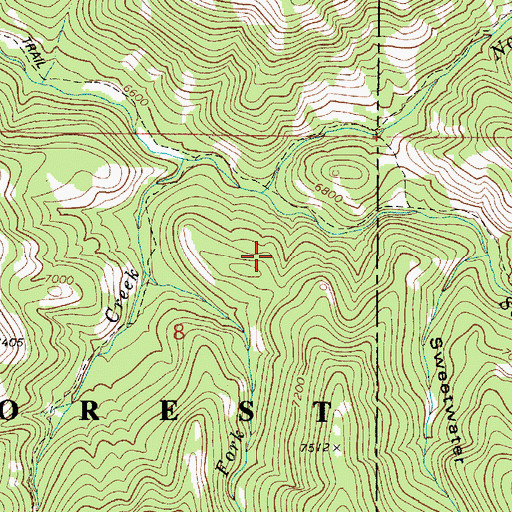 Topographic Map of South Fork Canyon Creek, ID