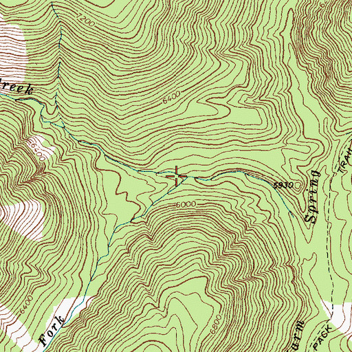 Topographic Map of South Fork Cat Creek, ID