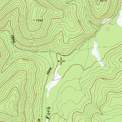 Topographic Map of South Fork Cottonwood Creek, ID