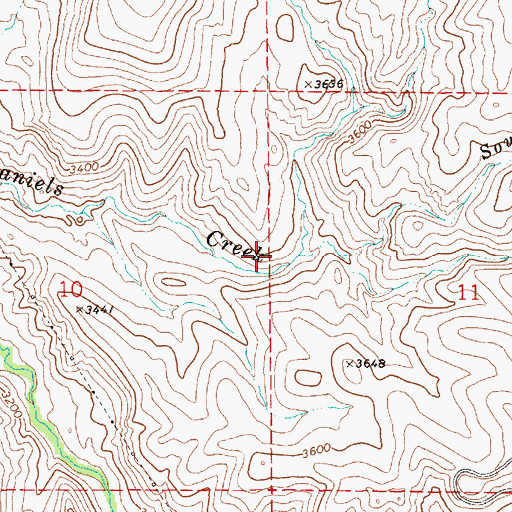 Topographic Map of South Fork Daniels Creek, ID