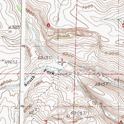 Topographic Map of South Fork Deep Creek, ID