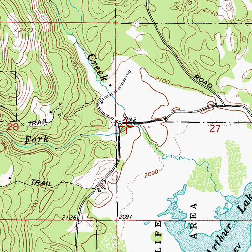 Topographic Map of South Fork Dodge Creek, ID