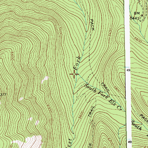 Topographic Map of South Fork Elk Creek, ID
