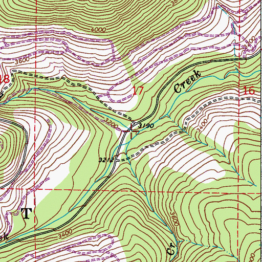 Topographic Map of South Fork Gold Creek, ID