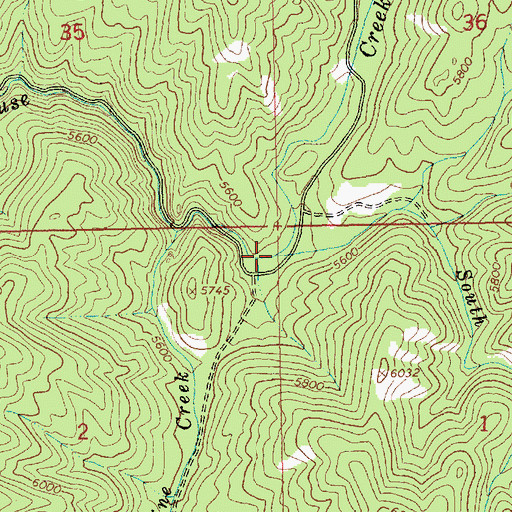 Topographic Map of South Fork Grouse Creek, ID