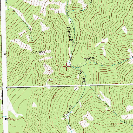 Topographic Map of South Fork Holy Terror Creek, ID