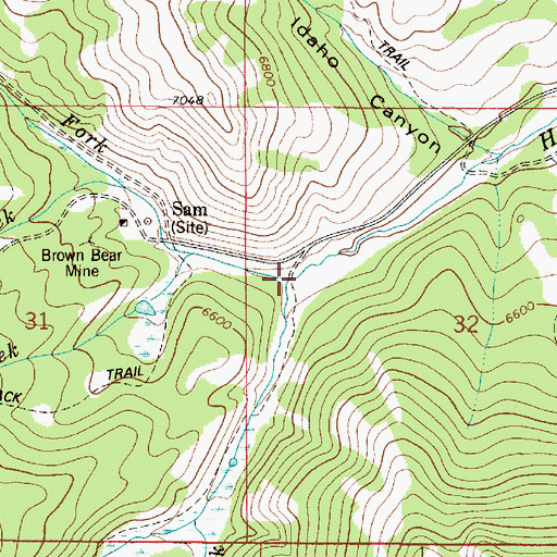 Topographic Map of South Fork Horseshoe Creek, ID