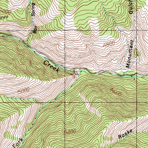 Topographic Map of South Fork Hull Creek, ID