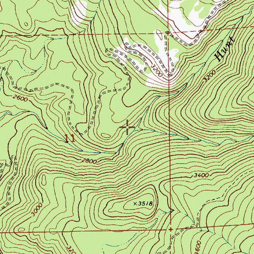 Topographic Map of South Fork Hunt Creek, ID