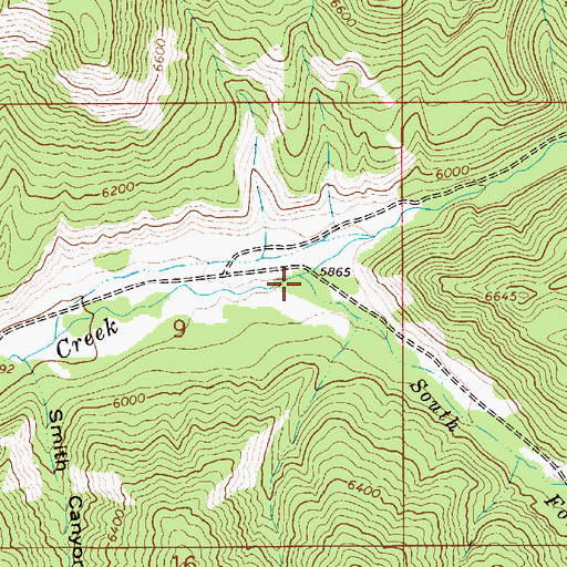Topographic Map of South Fork Indian Creek, ID