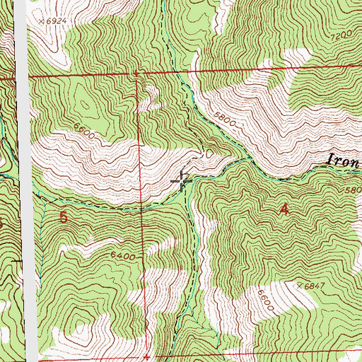 Topographic Map of South Fork Iron Creek, ID