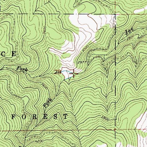 Topographic Map of South Fork Joe Creek, ID