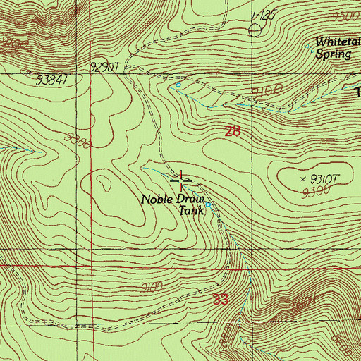 Topographic Map of Noble Draw Tank, AZ