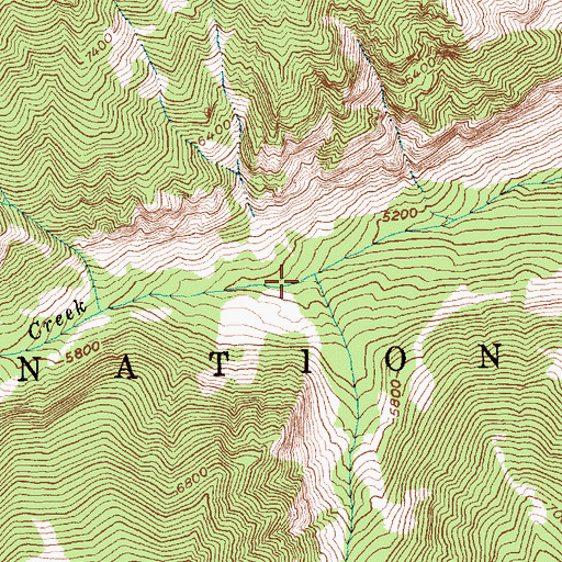 Topographic Map of South Fork Kitchen Creek, ID