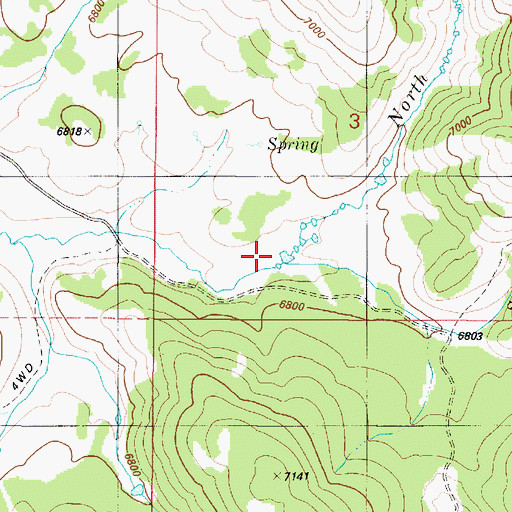 Topographic Map of South Fork Lava Creek, ID